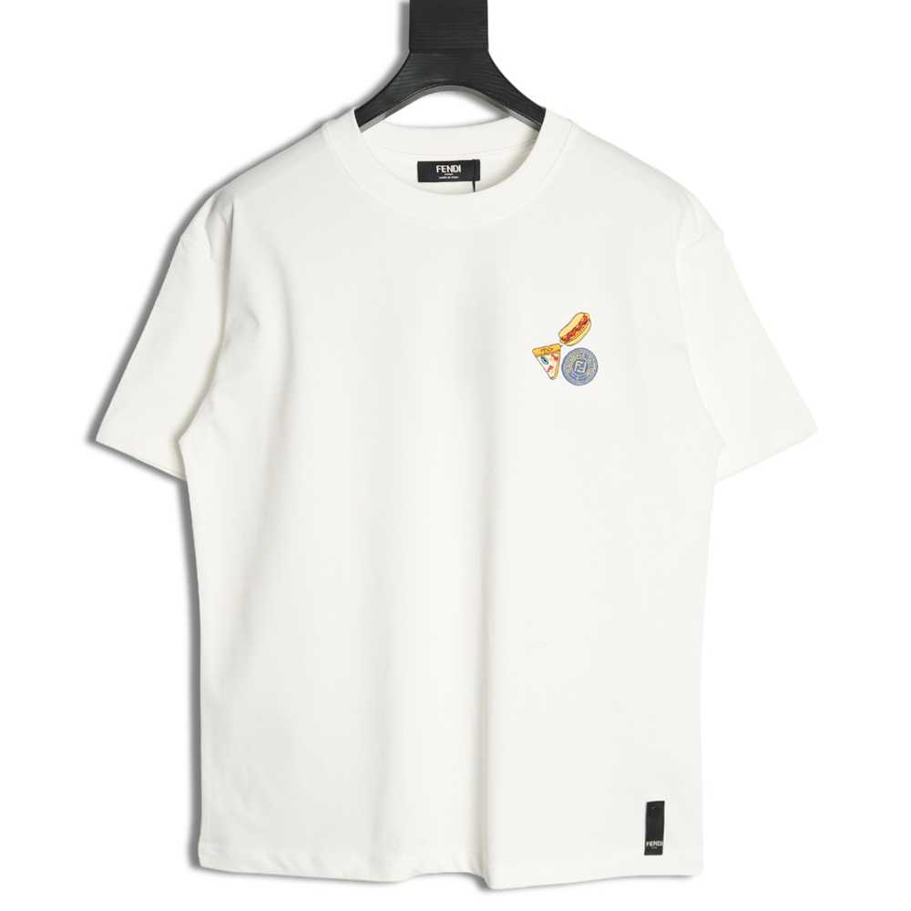 Fendi pizza graphic embroidered short-sleeved T-shirt