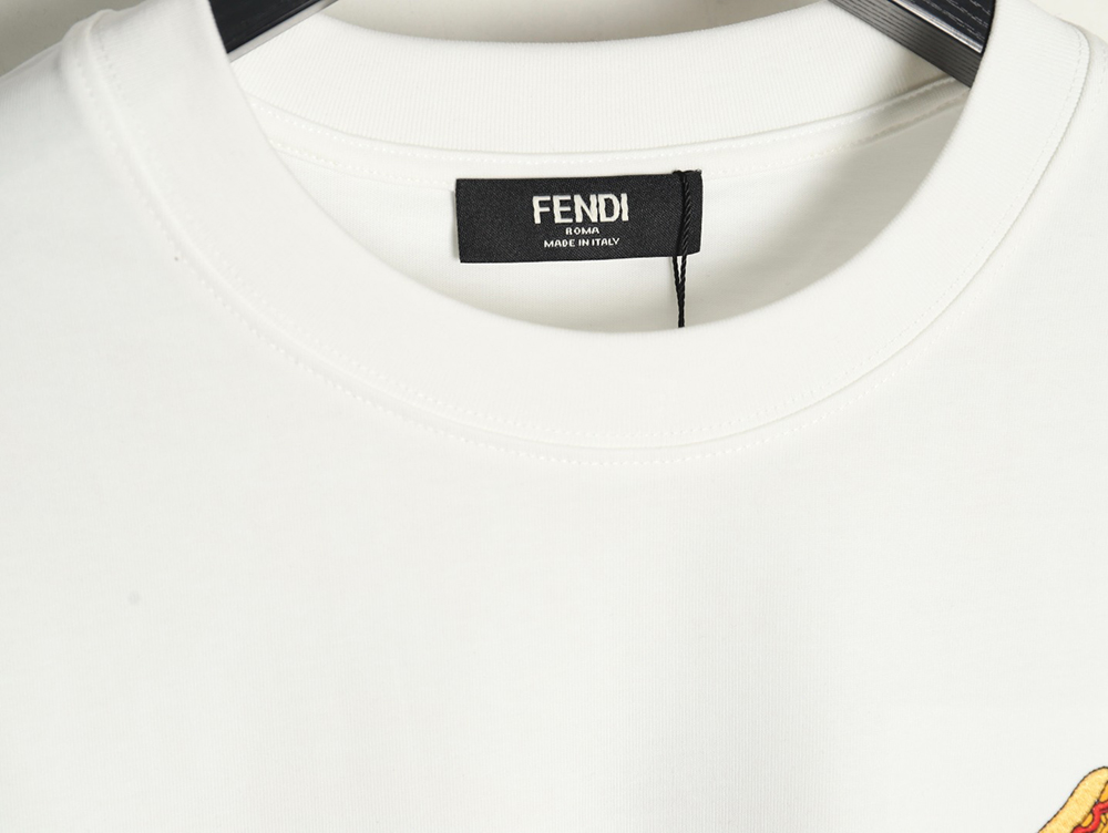 Fendi pizza graphic embroidered short-sleeved T-shirt