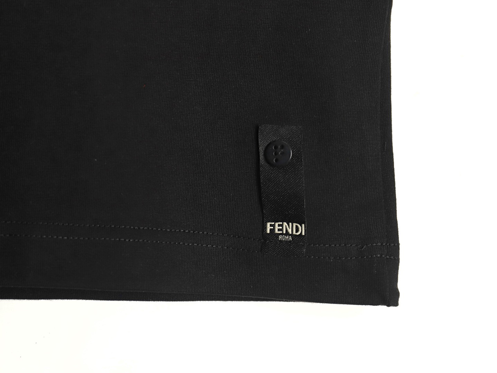 Fendi pizza graphic embroidered short-sleeved T-shirt TSK1