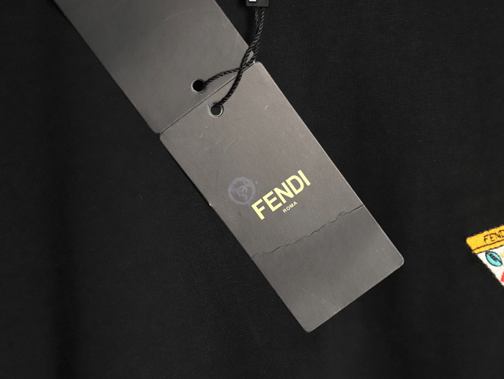 Fendi pizza graphic embroidered short-sleeved T-shirt TSK1