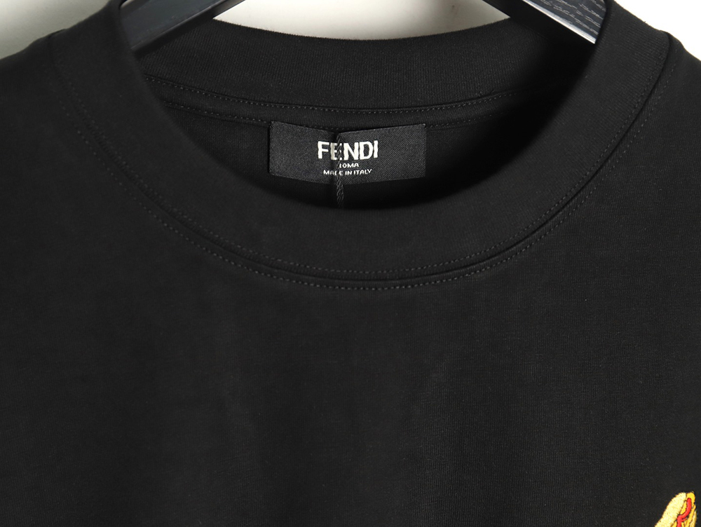 Fendi pizza graphic embroidered short-sleeved T-shirt TSK1