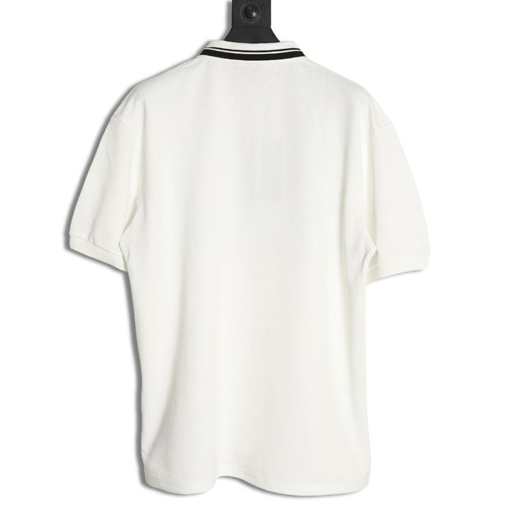 Gucci striped printed lettering short-sleeved polo shirt