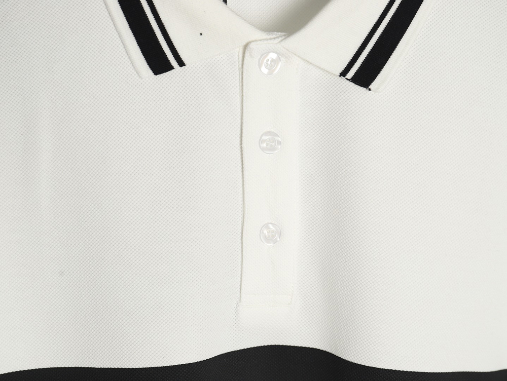 Gucci striped printed lettering short-sleeved polo shirt
