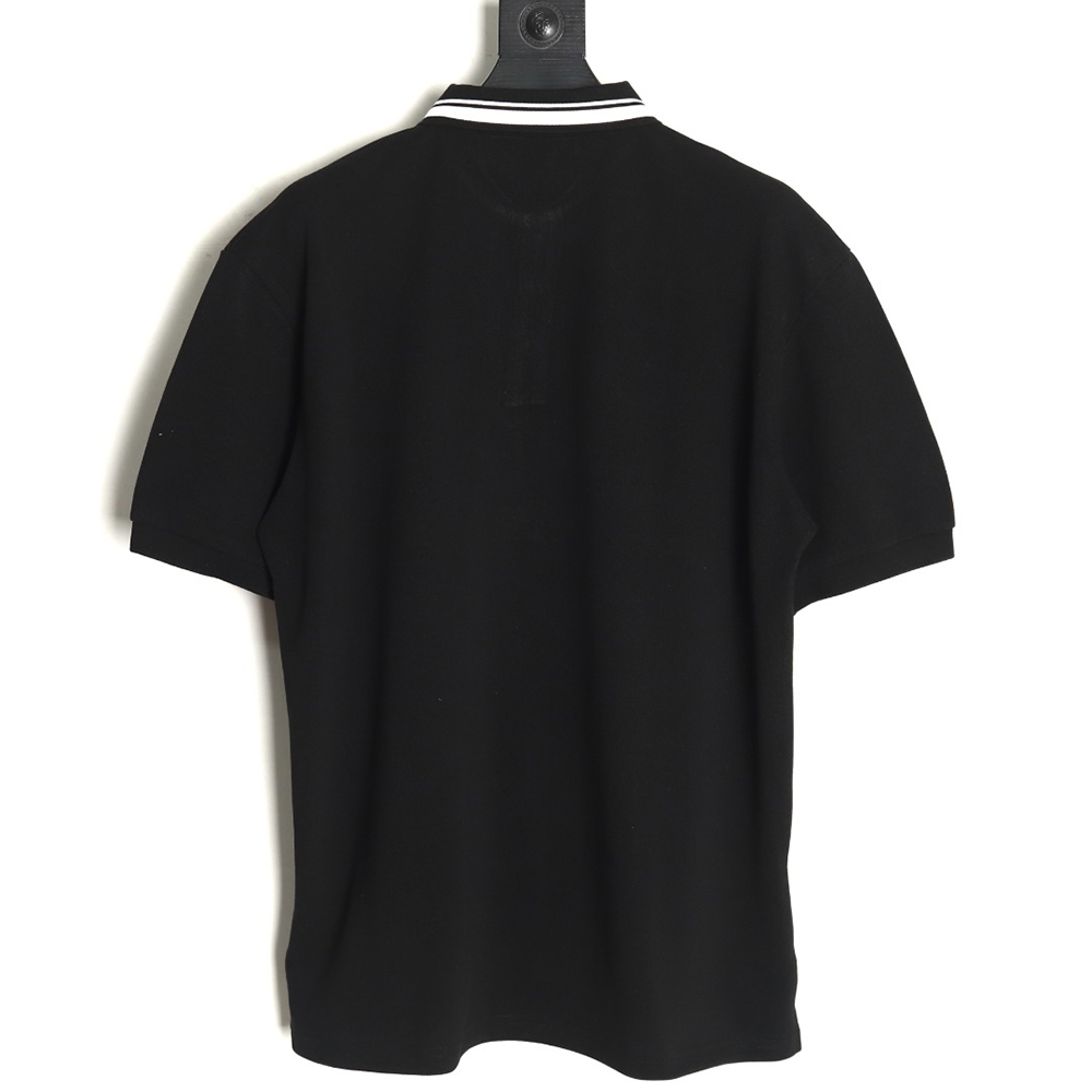 Gucci striped printed lettering short-sleeved polo shirt TSK1