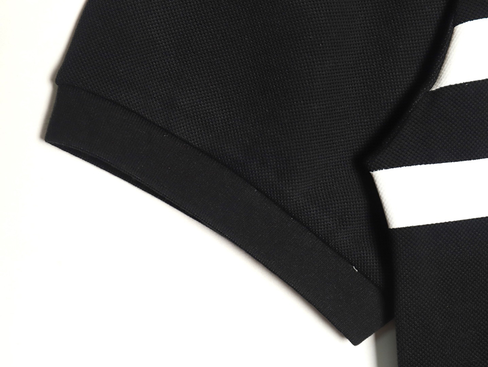 Gucci striped printed lettering short-sleeved polo shirt TSK1