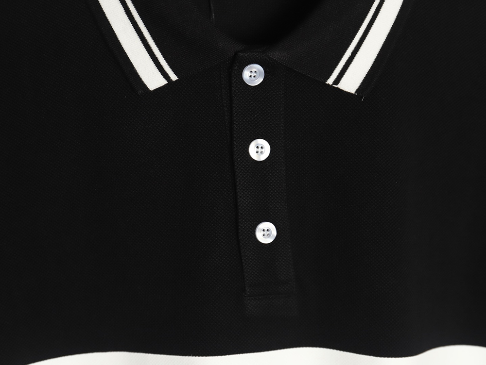 Gucci striped printed lettering short-sleeved polo shirt TSK1
