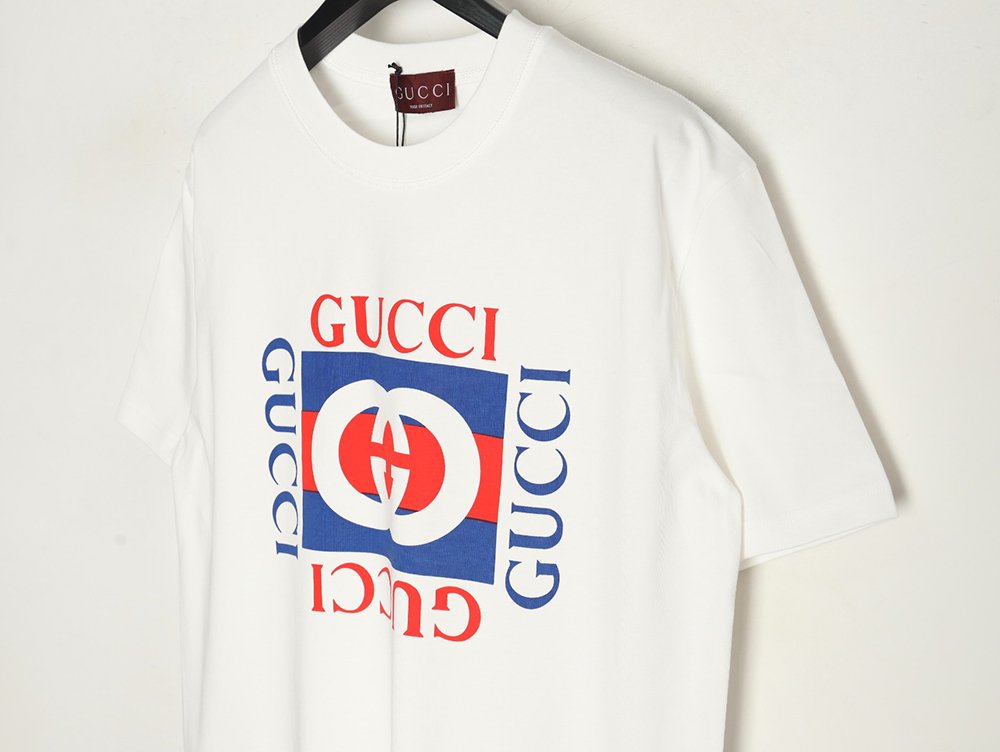Gucci Square Letter Print Short Sleeve T-Shirt