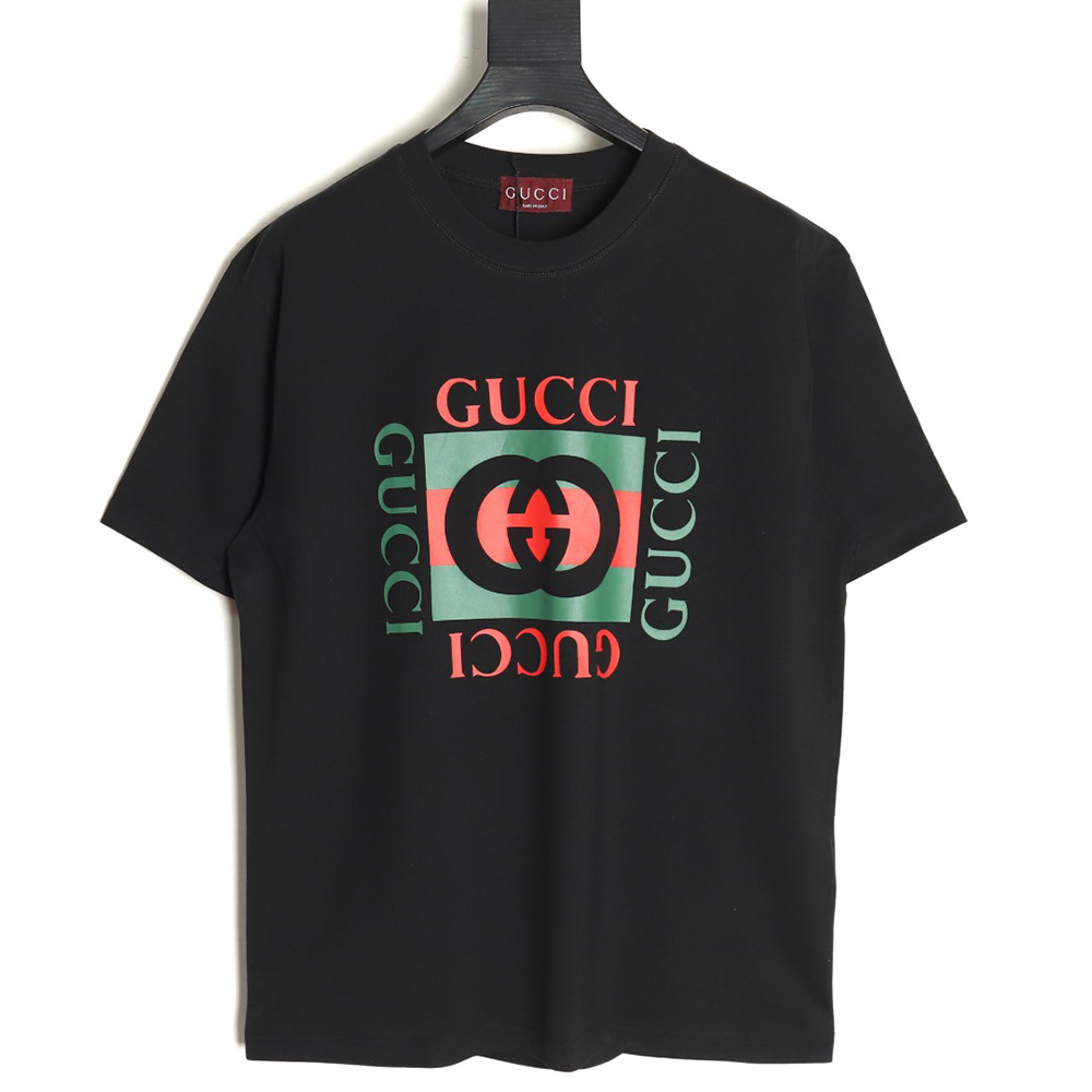 Gucci Square Letter Print Short Sleeve T-Shirt TSK1