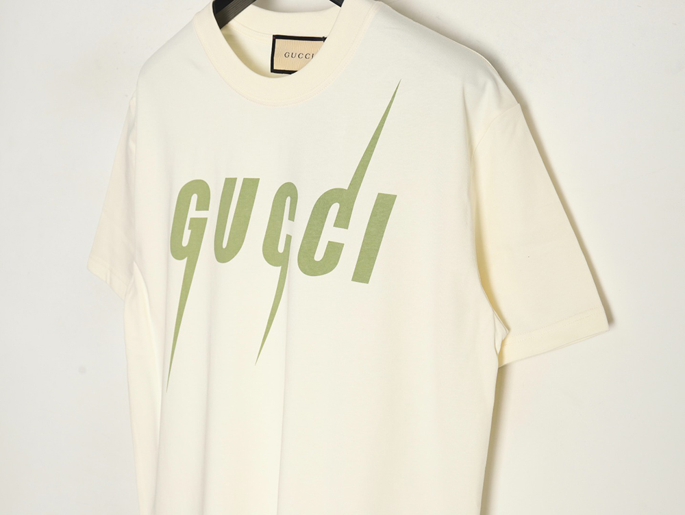 Gucci Avocado Lightning Print Short Sleeve T-shirt