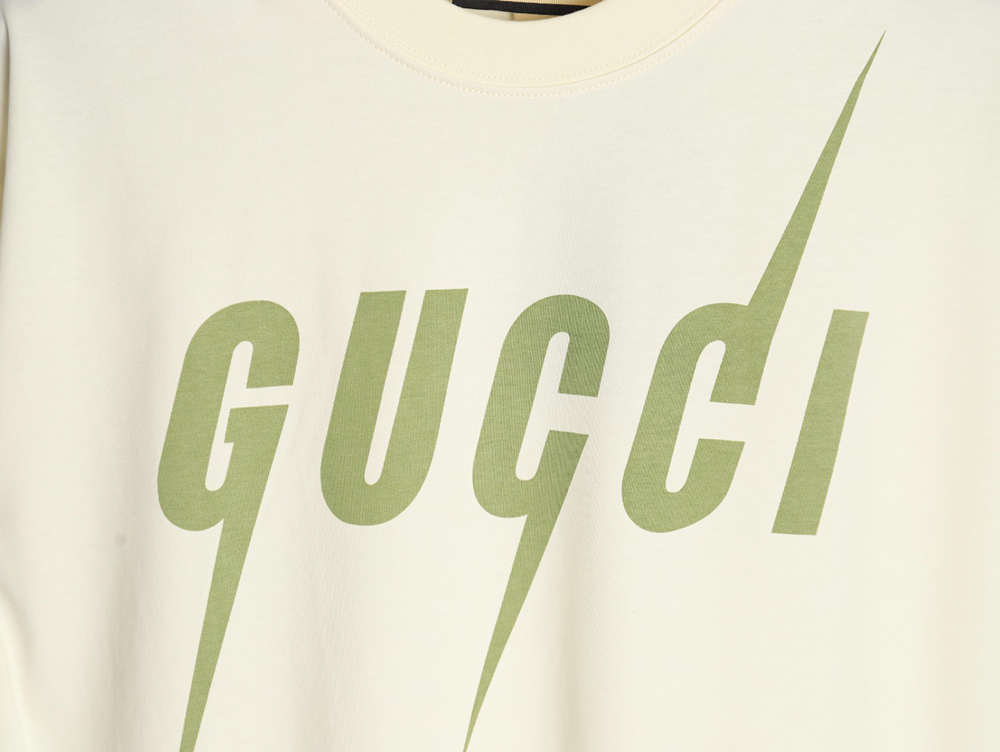 Gucci Avocado Lightning Print Short Sleeve T-shirt