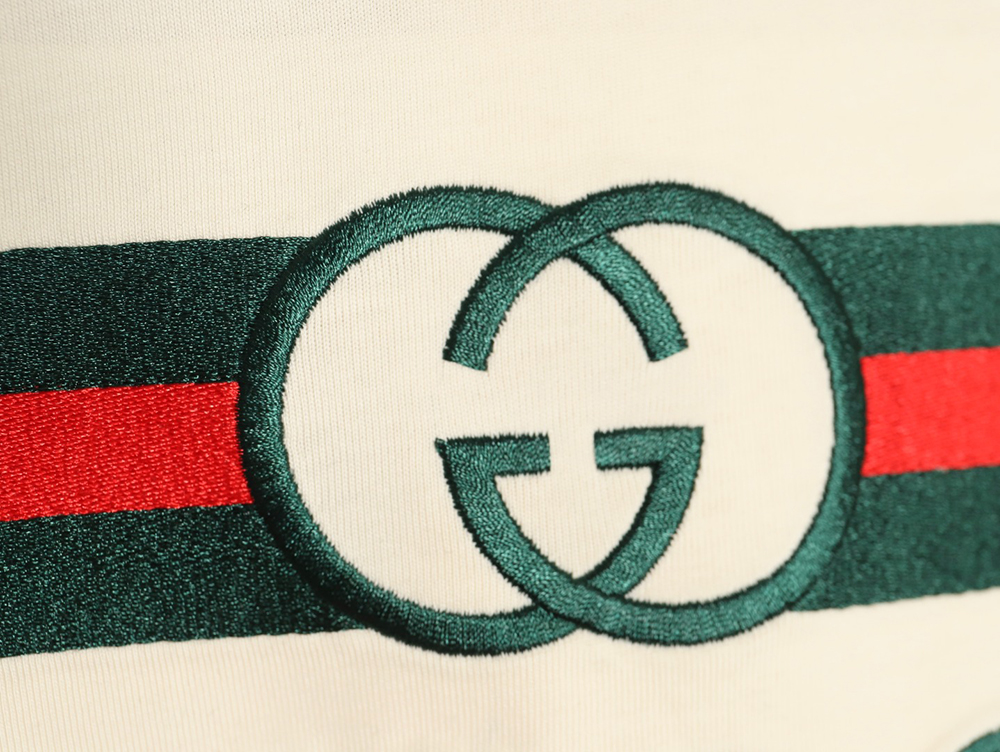 Gucci belt logo embroidered short-sleeved T-shirt