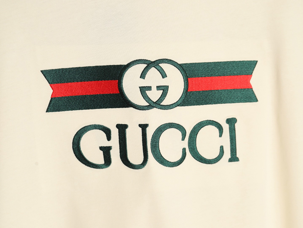 Gucci belt logo embroidered short-sleeved T-shirt
