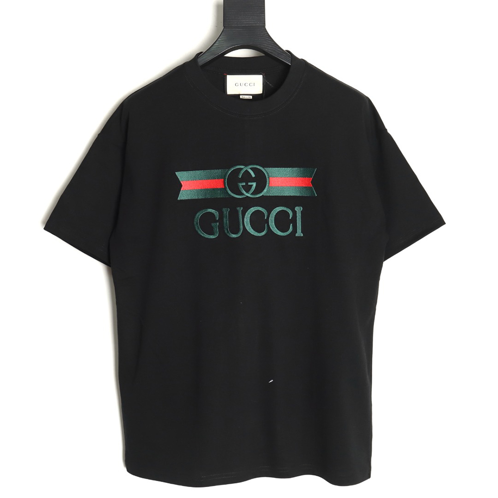 Gucci belt logo embroidered short-sleeved T-shirt TSK1