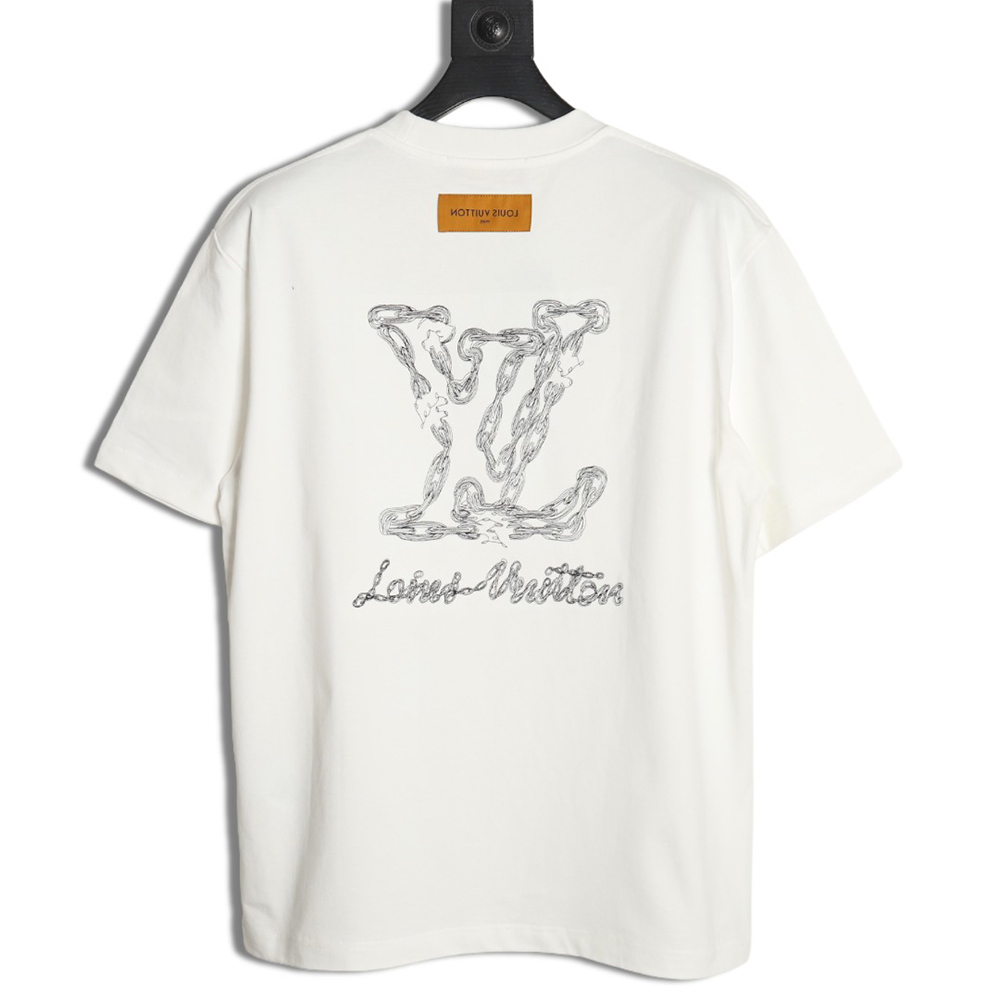 Louis Vuitton Cursive Chain Embroidered T-shirt
