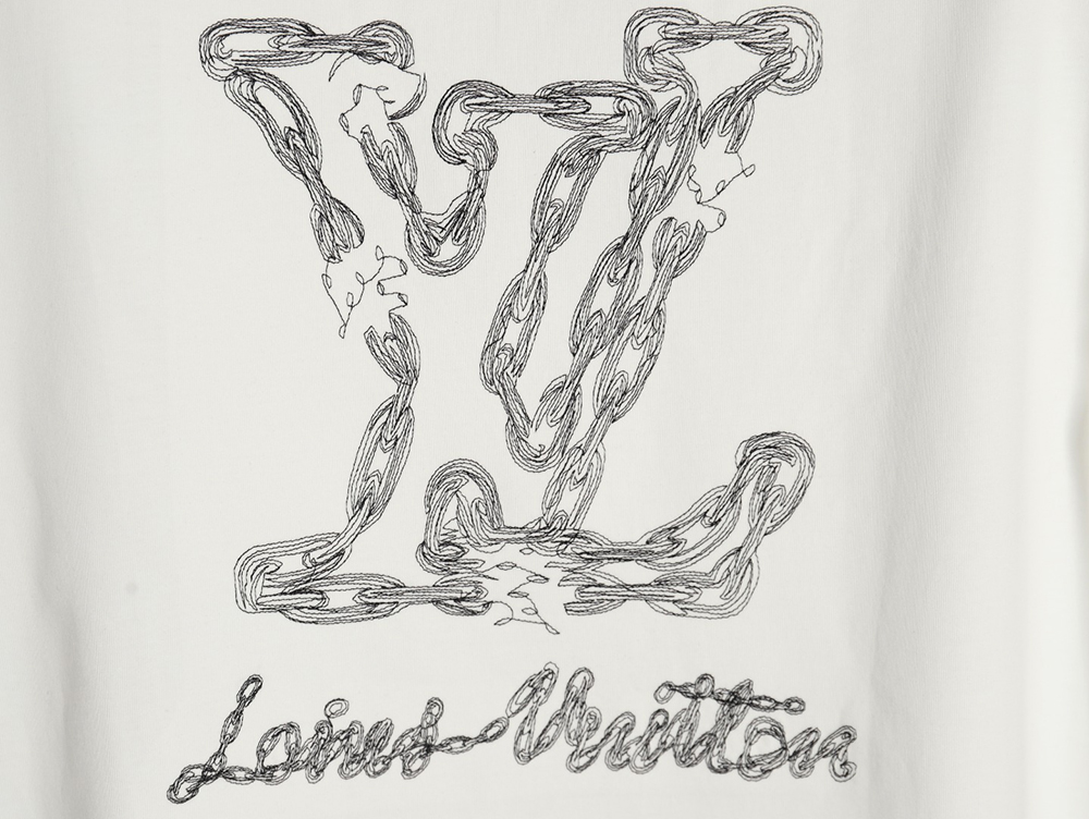 Louis Vuitton Cursive Chain Embroidered T-shirt