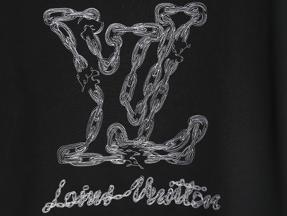 Louis Vuitton Cursive Chain Embroidered T-shirt TSK1