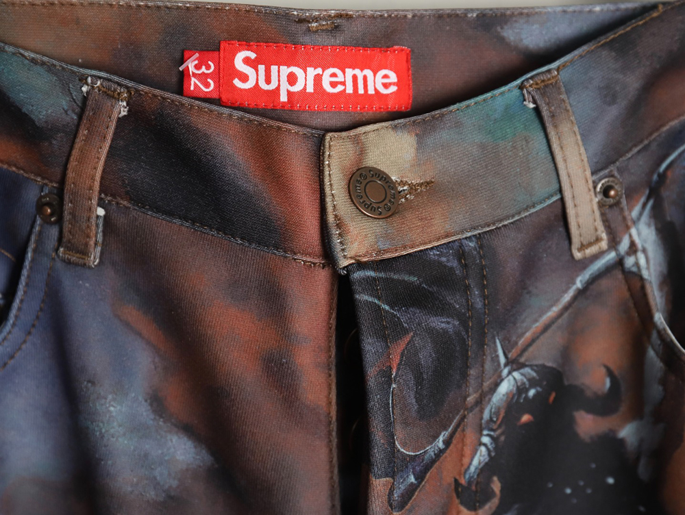 Supreme & Frank Frazetta Denim Printed Track Pants