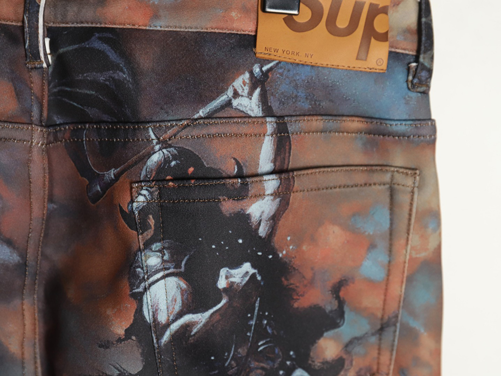 Supreme & Frank Frazetta Denim Printed Track Pants