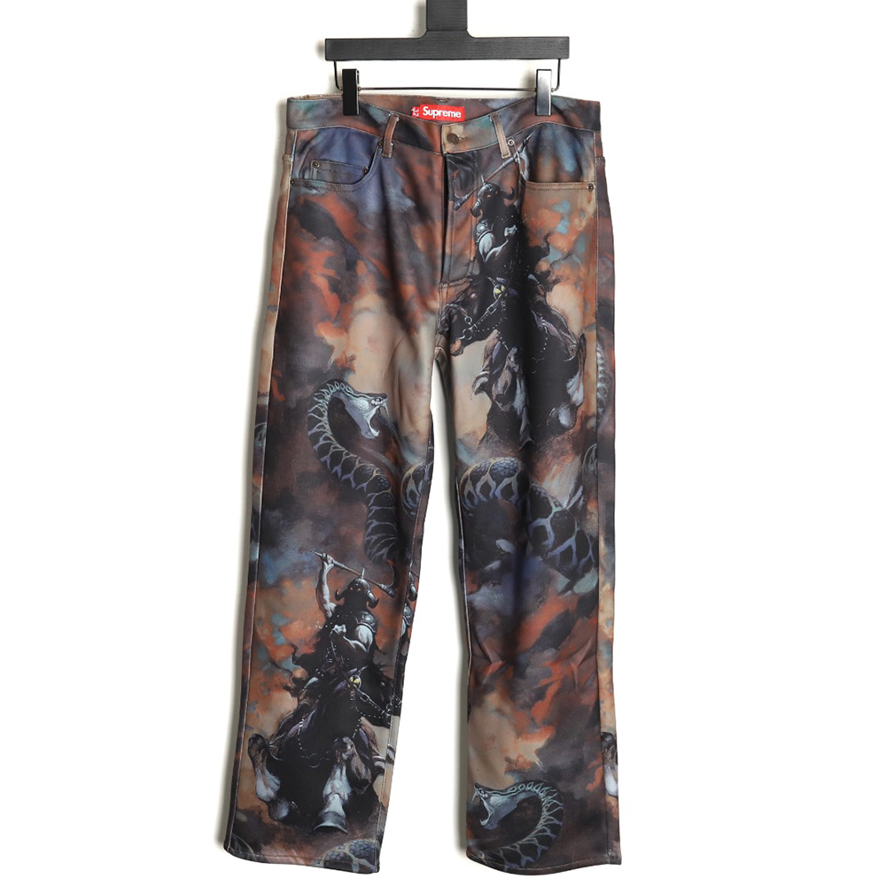 Supreme & Frank Frazetta Denim Printed Track Pants