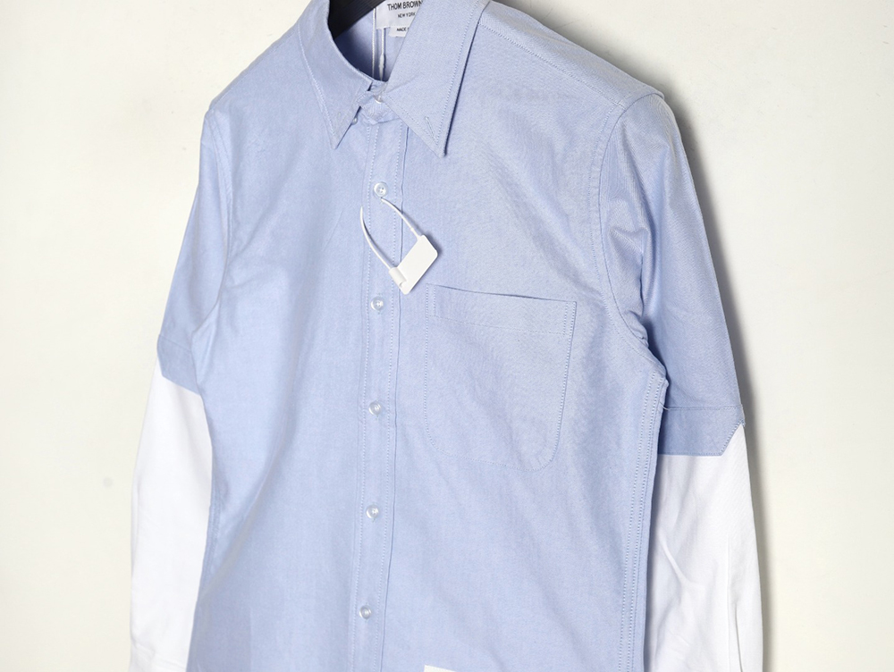 Thom Browne Double Sleeve Colorblock Long Sleeve Shirt