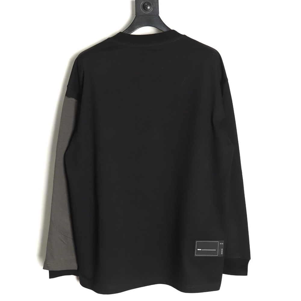 We11 Done Logo Printed Stitching Contrast Color Long Sleeve T-shirt TSK1