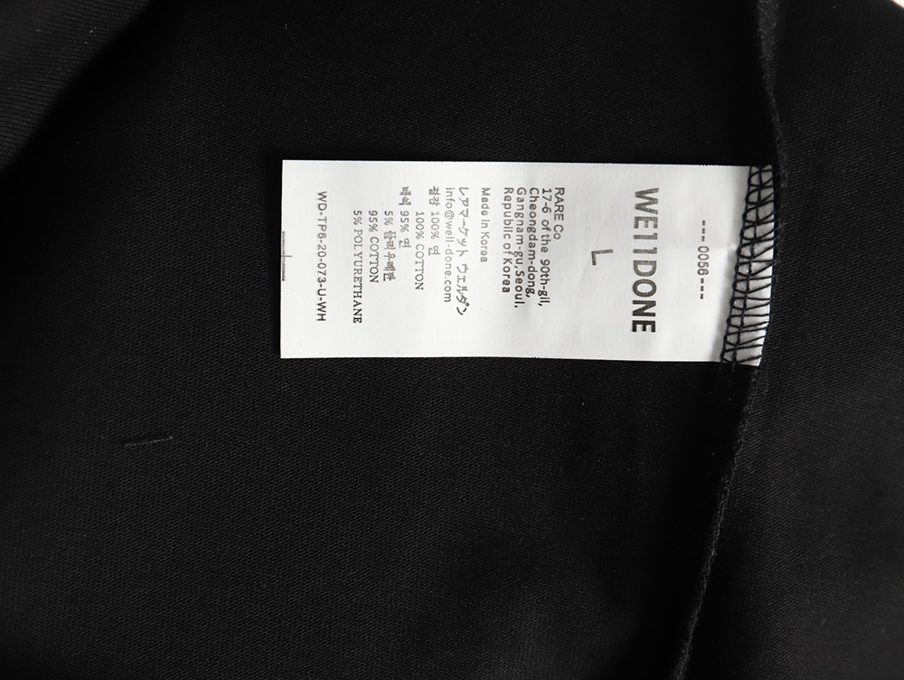 We11 Done Logo Printed Stitching Contrast Color Long Sleeve T-shirt TSK1