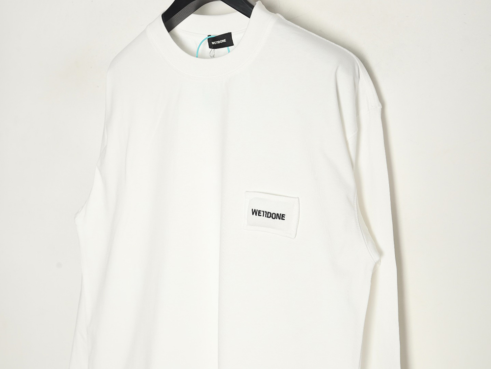 We11 Done Logo Embroidered Simple Long Sleeve T-Shirt