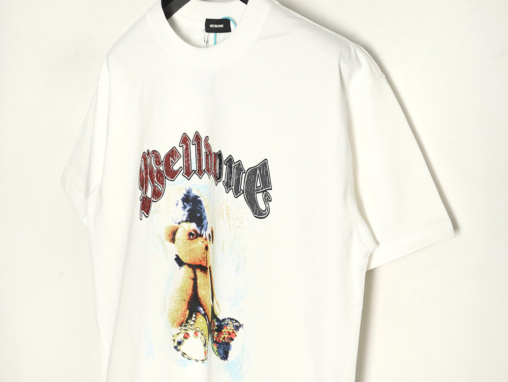 We11 Done Creative Bear Print Short Sleeve T-shirt