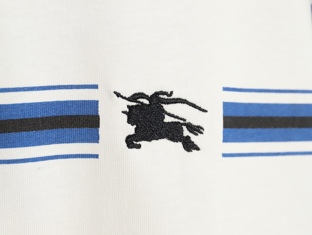 Burberry striped print embroidered horse short sleeves