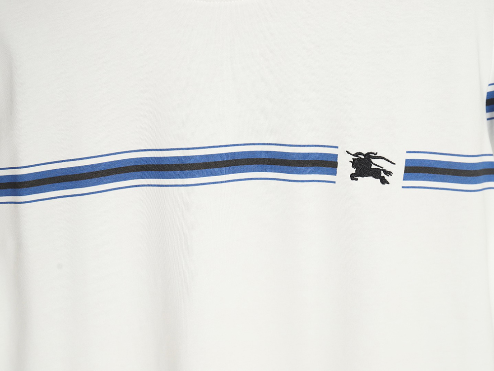 Burberry striped print embroidered horse short sleeves