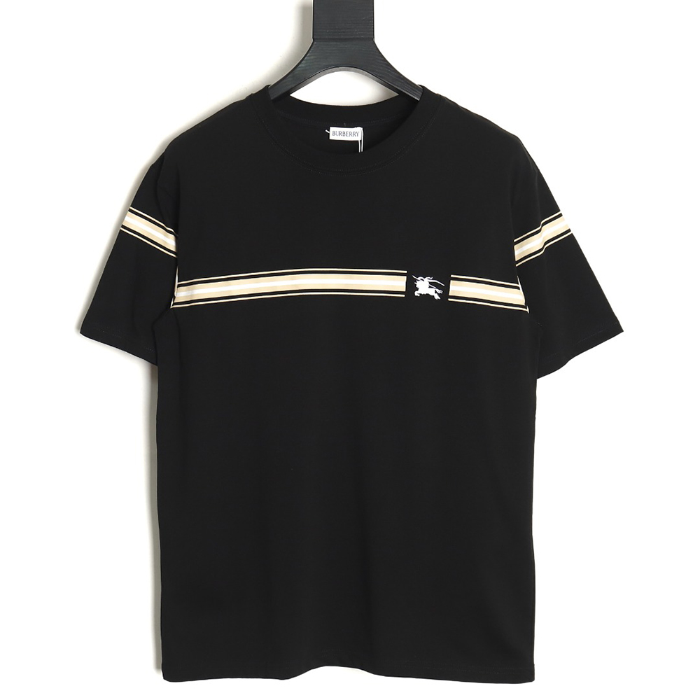 Burberry striped print embroidered horse short sleeves TSK1