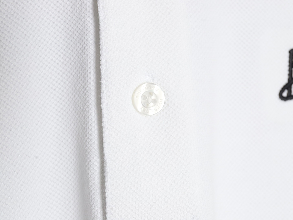Burberry cursive embroidered signature short-sleeved polo shirt