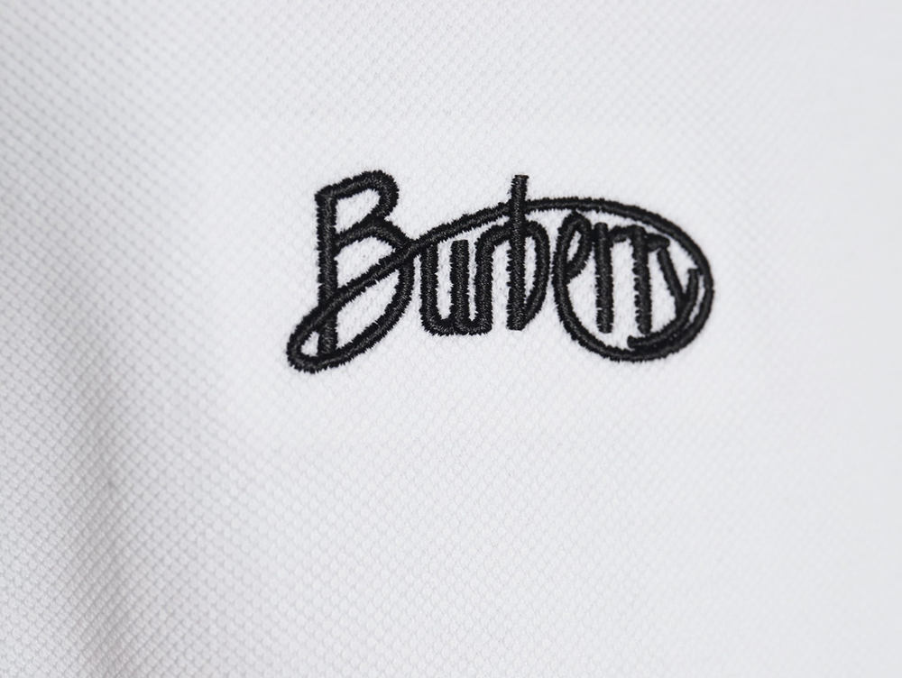 Burberry cursive embroidered signature short-sleeved polo shirt