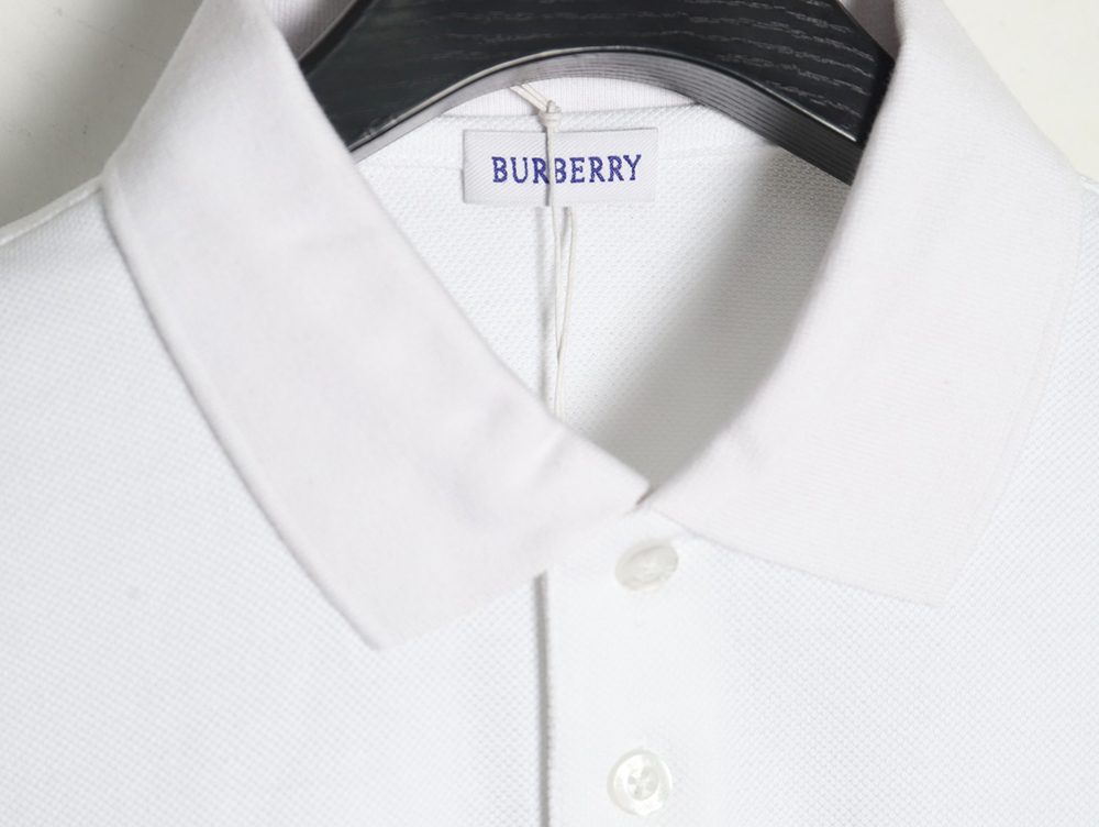 Burberry cursive embroidered signature short-sleeved polo shirt