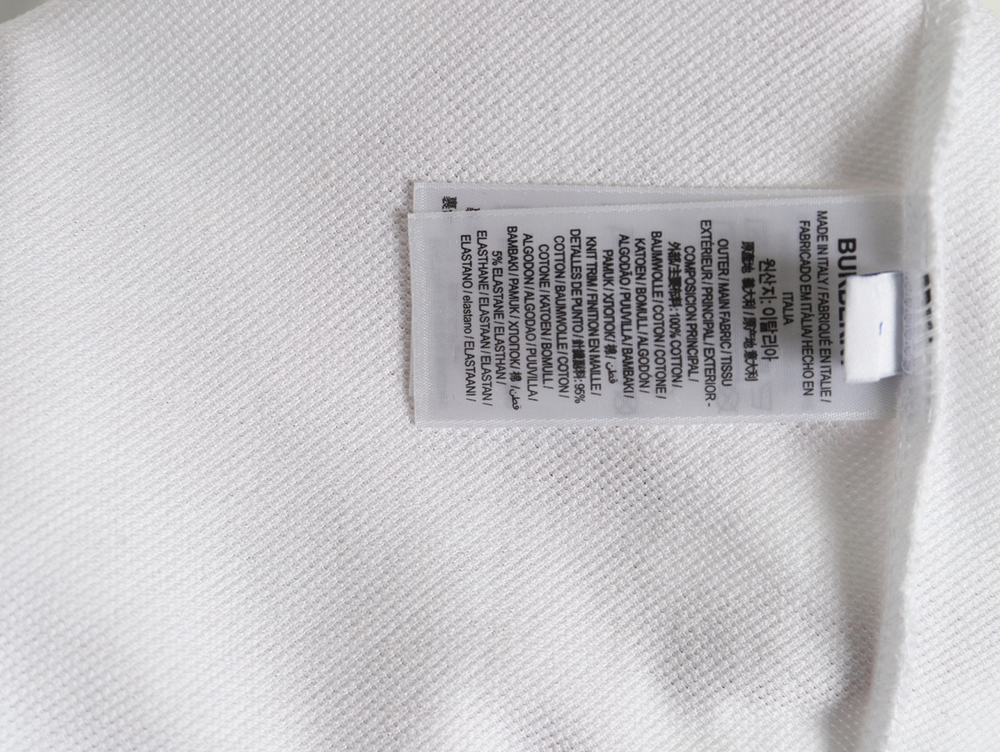 Burberry cursive embroidered signature short-sleeved polo shirt