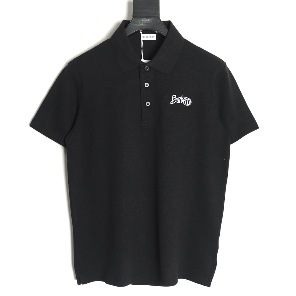 Burberry cursive embroidered signature short-sleeved polo shirt TSK1