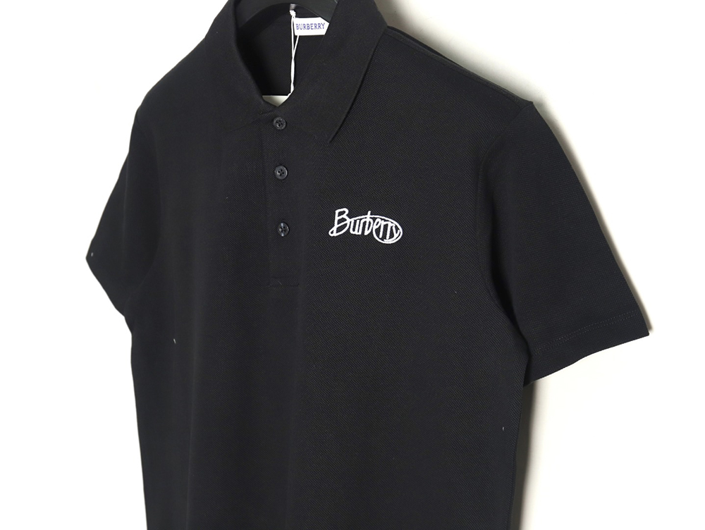 Burberry cursive embroidered signature short-sleeved polo shirt TSK1