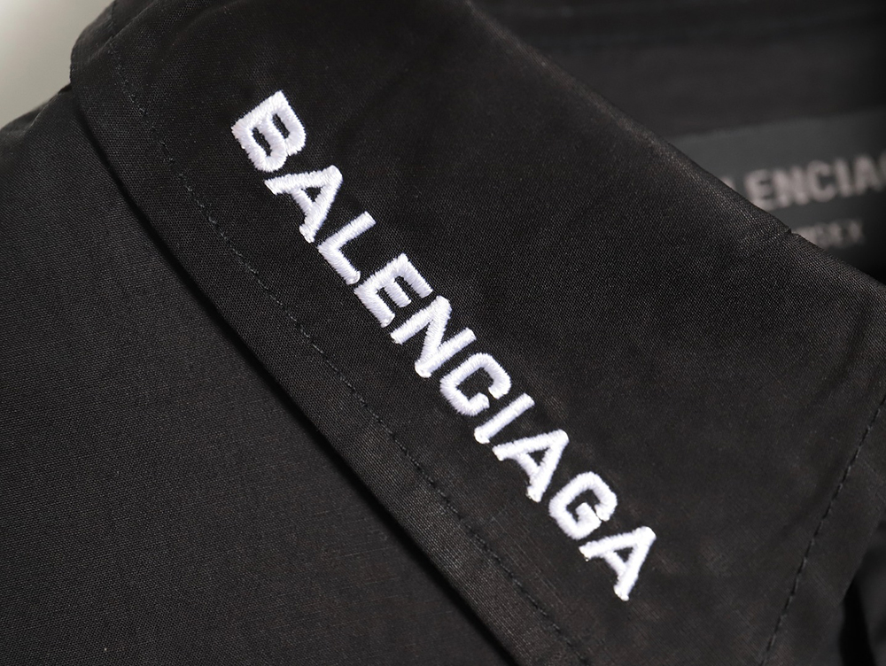 Balenciaga Neckline Lettering Embroidery Long Sleeve Shirt TSK1