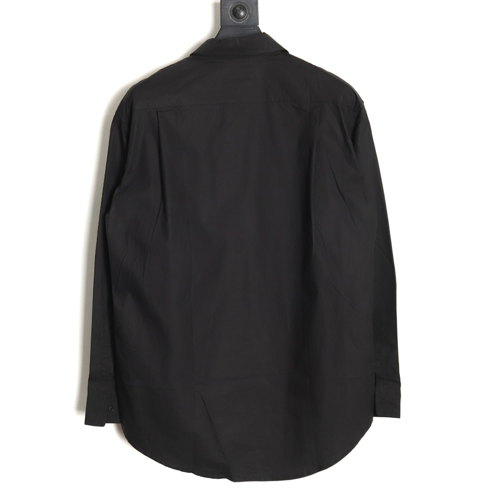 Balenciaga Neckline Lettering Embroidery Long Sleeve Shirt TSK1
