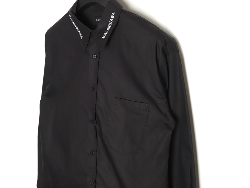 Balenciaga Neckline Lettering Embroidery Long Sleeve Shirt TSK1