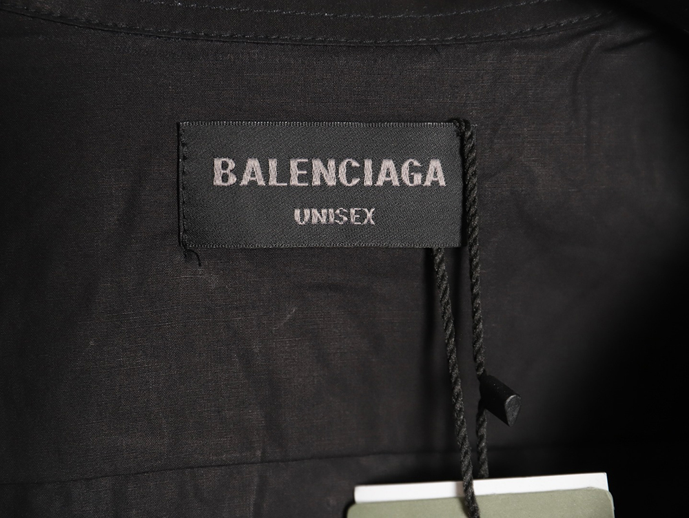 Balenciaga Neckline Lettering Embroidery Long Sleeve Shirt TSK1