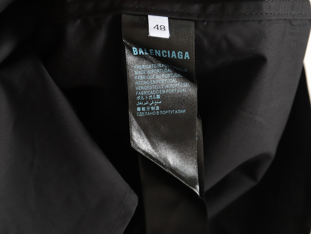 Balenciaga yellow tape print long-sleeved shirt