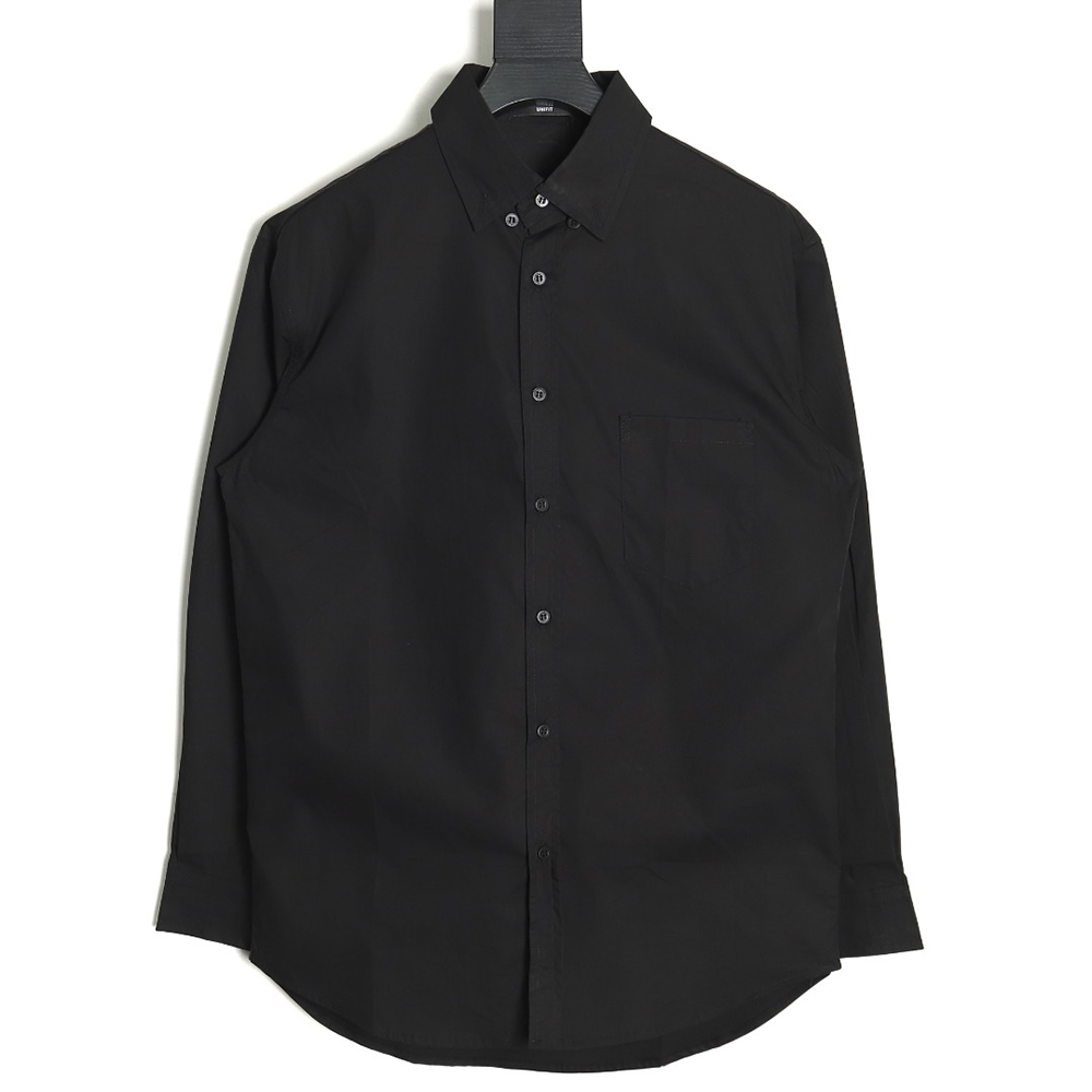 Balenciaga yellow tape print long-sleeved shirt