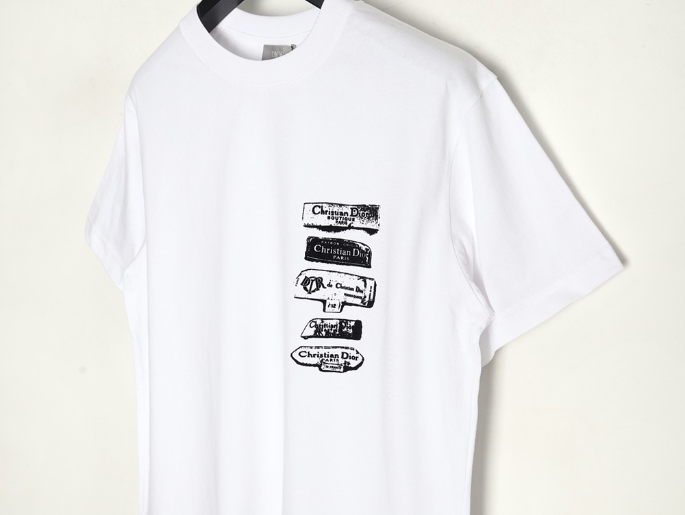Dior flocked print logo short-sleeve