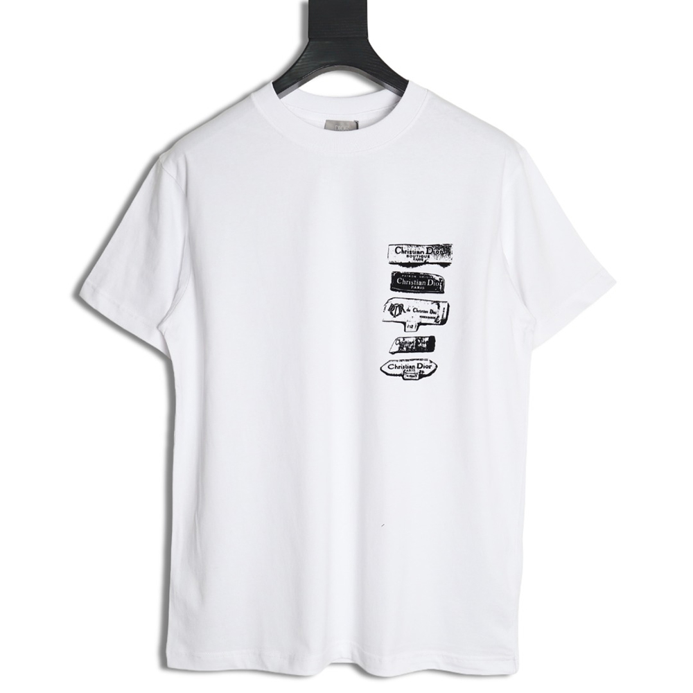 Dior flocked print logo short-sleeve