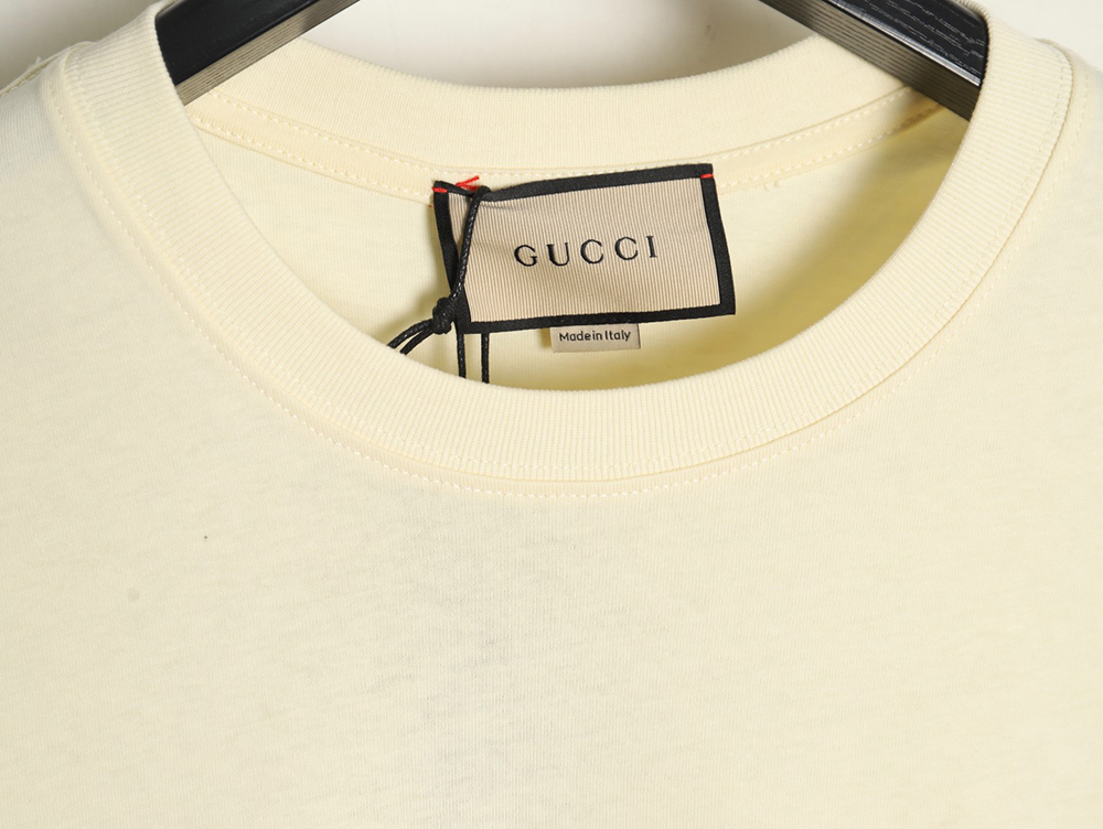 Gucci lines embroidery letters logo short sleeves