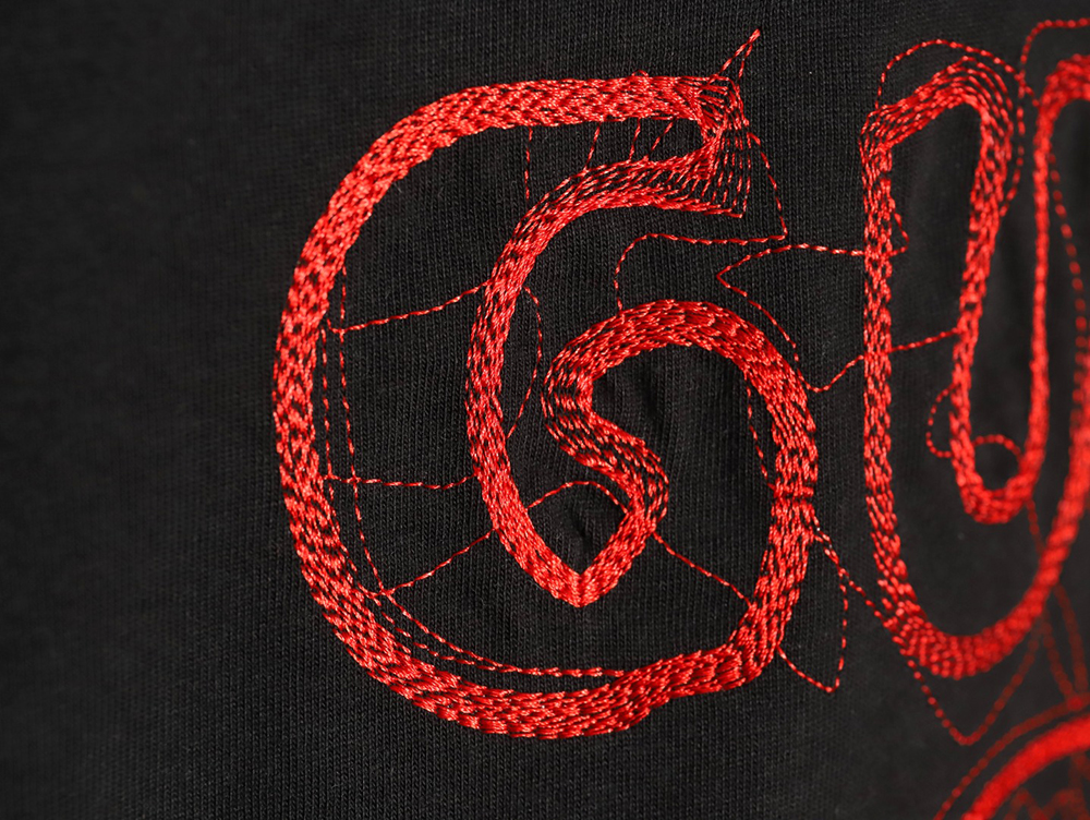 Gucci lines embroidery letters logo short sleeves TSK1