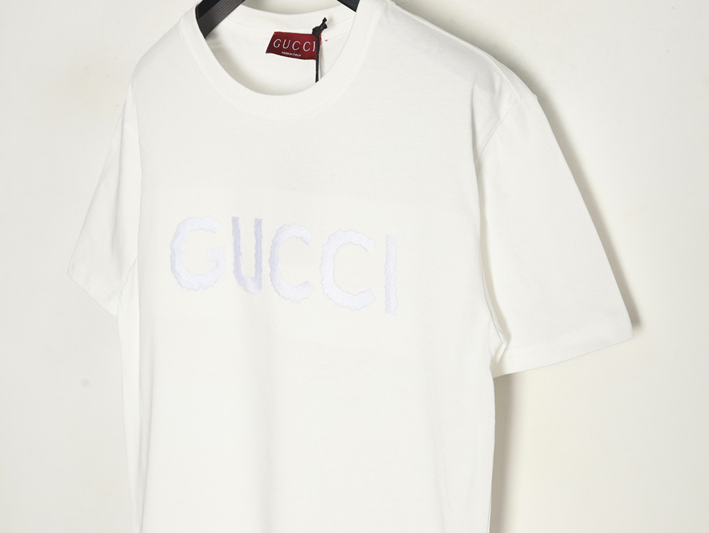 Gucci obscure embroidered letter short sleeves