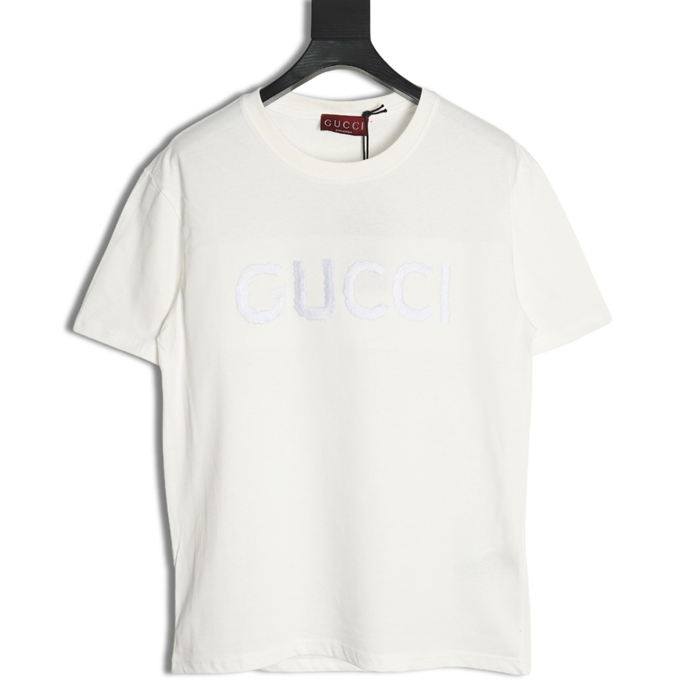 Gucci obscure embroidered letter short sleeves