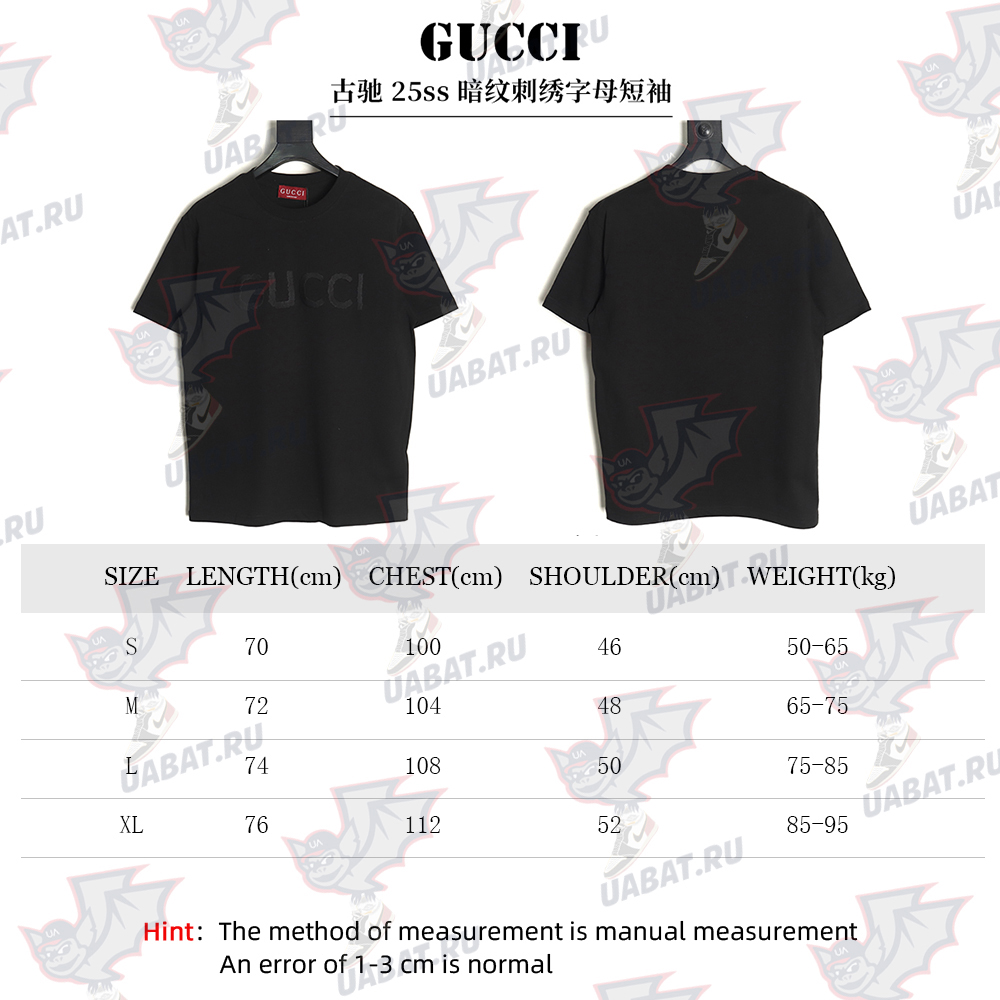Gucci obscure embroidered letter short sleeves TSK1